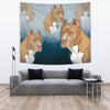Pit Bull Terrier On Blue Print Tapestry-Free Shipping