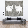 Large White pig Print Tapestry-Free Shipping