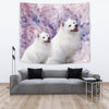 Cute American Eskimo Dog Print Tapestry-Free Shipping