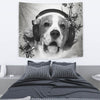 Beagle With Headphones Print Tapestry-Free Shipping