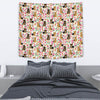 Yorkie Dog Floral Print Tapestry-Free Shipping