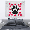Dog Paws With Love Print Tapestry-Free Shipping