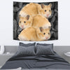 Golden Hamster On Black Print Tapestry-Free Shipping