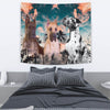 Great Dane Dog On Blue Print Tapestry-Free Shipping