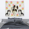 Japanese Chin Dog Floral Print Tapestry-Free Shipping