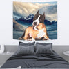 Pit Bull Terrier With Puppy Print Tapestry-Free Shipping