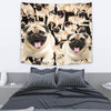 Laughing Pug Dog Print Tapestry-Free Shipping