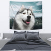 Laughing Siberian Husky Print Tapestry-Free Shipping