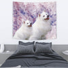 Cute American Eskimo Dog Print Tapestry-Free Shipping