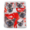 Cute Siamese Cat Print Bedding Set- Free Shipping