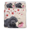 Neapolitan Mastiff Dog With Rose Print Bedding Sets-Free Shipping