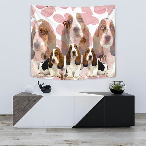 Cute Basset Hound Print Tapestry-Free Shipping