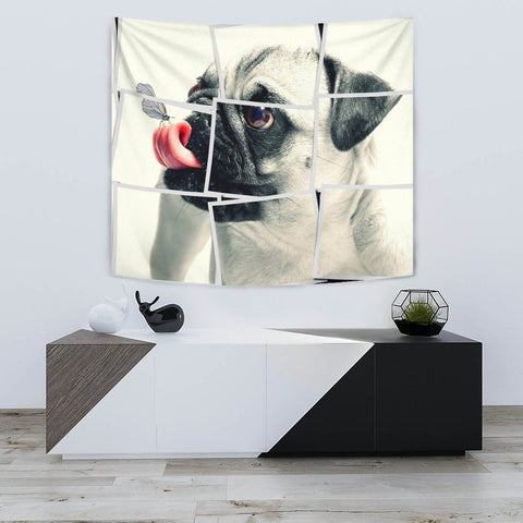 Pug Dog Spread Art Print Tapestry-Free Shipping