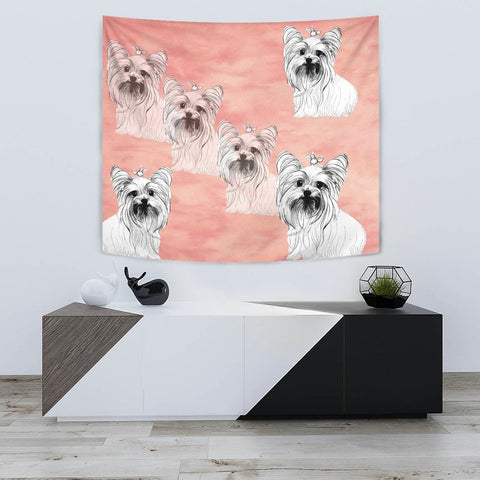 Yorkshire Terrier Dog Sketch Print Tapestry-Free Shipping