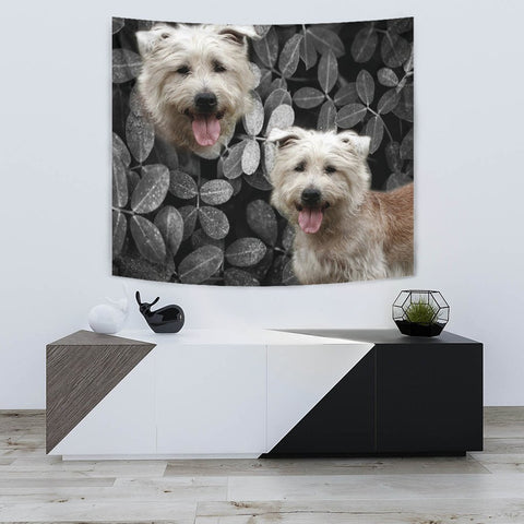 Glen Of Imaal Terrier On Black Print Tapestry-Free Shipping