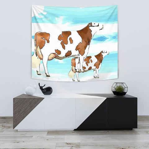 Montbeliarde Cattle (Cow) Print Tapestry-Free Shipping