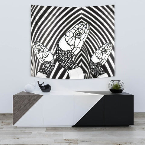 Black & White Snake Print Tapestry-Free Shipping