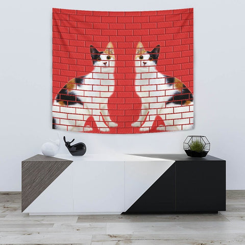 Japanese Bobtail Cat Print Tapestry-Free Shipping