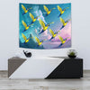 Blue And Yellow Macaw Parrot Print Tapestry-Free Shipping