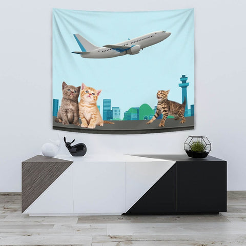 Happy Cats Print Tapestry-Free Shipping