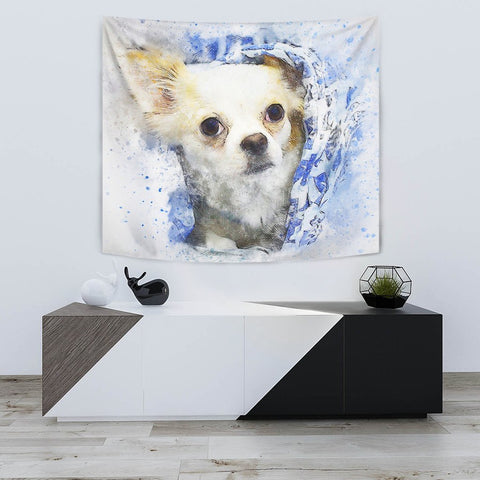 Chihuahua Dog Watercolor Art Print Tapestry-Free Shipping