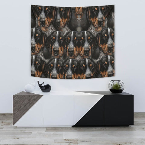 Bluetick Coonhound Dog In Lots Print Tapestry-Free Shipping