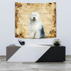 Old English Sheepdog On Yellow Print Tapestry-Free Shipping
