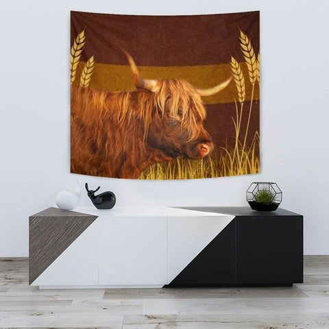 Highland Cattle (Cow) Print Tapestry-Free Shipping
