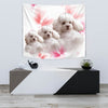 Cute Poodle On Soft Pink Print Tapestry-Free Shipping