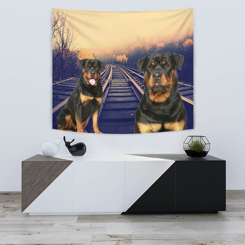 Amazing Rottweiler Dog Print Tapestry-Free Shipping