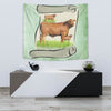 Hand Crafted Red Brangus Cattle Print Tapestry-Free Shipping
