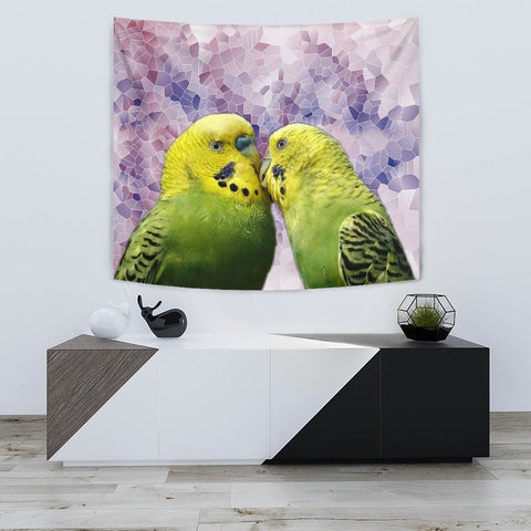 Budgerigar Parrot Print Tapestry-Free Shipping