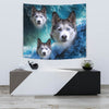 Siberian Husky On Ocean Print Tapestry-Free Shipping