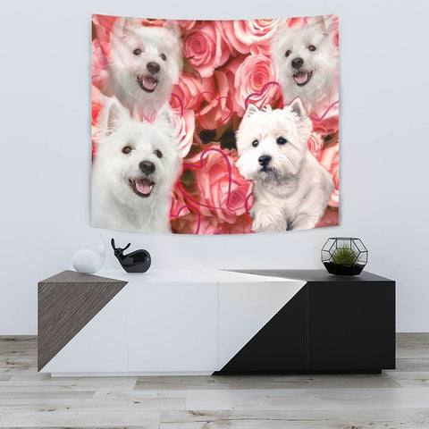 West Highland White Terrier Print Tapestry-Free Shipping