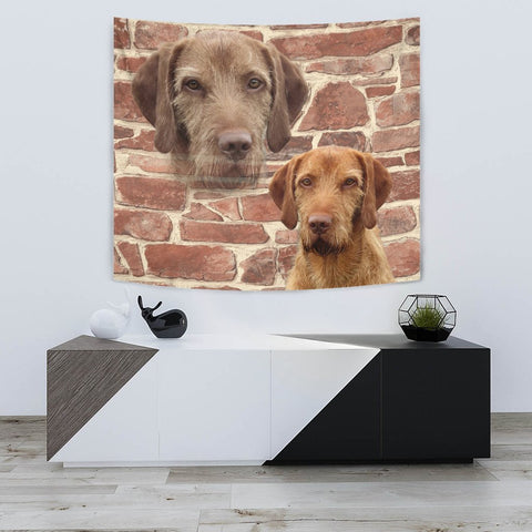 Wirehaired Vizsla On Wall Print Tapestry-Free Shipping
