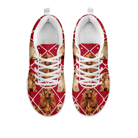 Amazing Cocker Spaniel Dog In Red Boxes Print Running Shoes For Women-Free Shipping-For 24 Hours Only