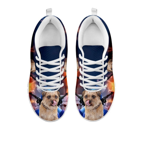 Amazing 'Hero' Border Terrier Dog Print Running Shoes For Women-Free Shipping-For 24 Hours Only