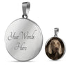 Weimaraner Dog Print Circle Pendant Luxury Necklace-Free Shipping