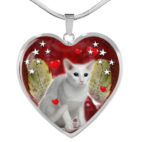 Oriental Shorthair Print Heart Pendant Luxury Necklace-Free Shipping