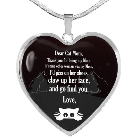 Cute Cat Print Heart Pendant Luxury Necklace-Free Shipping
