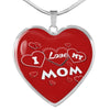 'I Love MY MOM' Red Print Heart Pendant Luxury Necklace-Free Shipping
