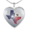 Pug Dog Texas Print Heart Pendant Luxury Necklace-Free Shipping