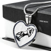 Mustang Horse Art Print Heart Charm Necklaces-Free Shipping