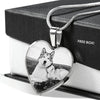 Alaskan Malamute Print Heart Charm Necklace-Free Shipping