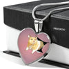 Lovely Hamster Print Heart Charm Necklaces-Free Shipping