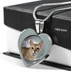 Singapura Cat Print Heart Pendant Luxury Necklace-Free Shipping