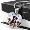 Bernese Mountain Dog Print Heart Charm Necklace-Free Shipping