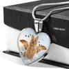 Australian Terrier Print Heart Pendant Luxury Necklace-Free Shipping