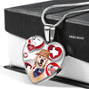 Golden Retriever Print Texas Heart Pendant Luxury Necklace-Free Shipping
