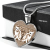 Oriental Shorthair Cat Print Heart Pendant Luxury Necklace-Free Shipping